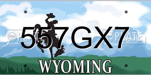 557GX7 Wyoming License Plate