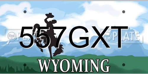 557GXT Wyoming License Plate