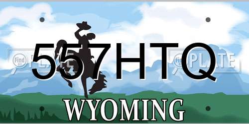557HTQ Wyoming License Plate
