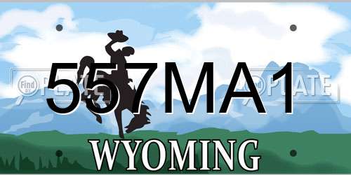 557MA1 Wyoming License Plate