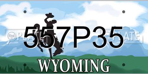 557P35 Wyoming License Plate