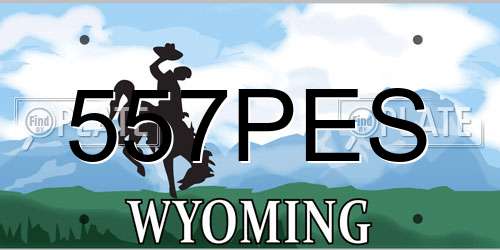 557PES Wyoming License Plate
