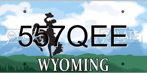 557QEE Wyoming License Plate