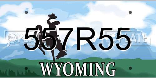 557R55 Wyoming License Plate