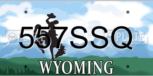 557SSQ Wyoming License Plate