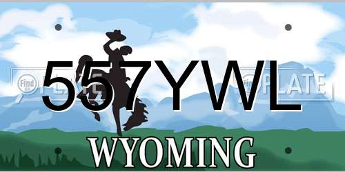 557YWL Wyoming License Plate