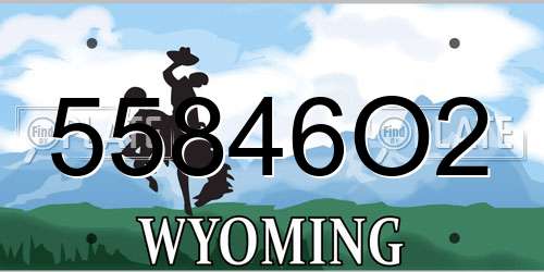 55846O2 Wyoming License Plate