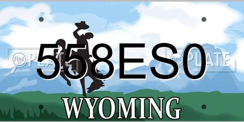 558ES0 Wyoming License Plate