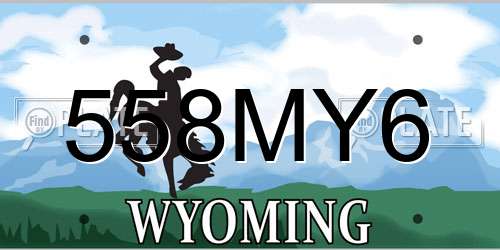 558MY6 Wyoming License Plate