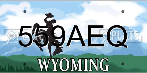 559AEQ Wyoming License Plate