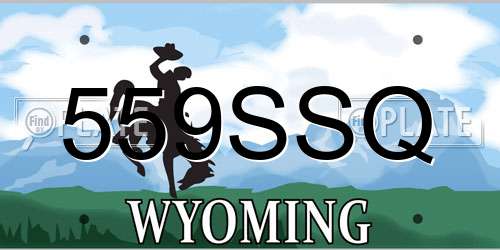 559SSQ Wyoming License Plate