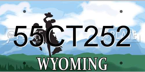 55CT252 Wyoming License Plate