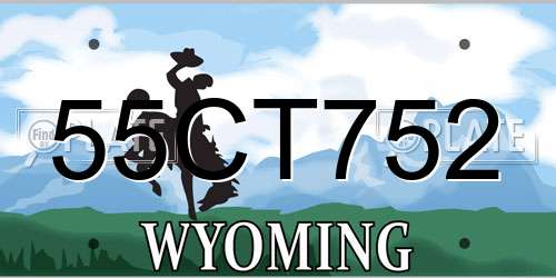 55CT752 Wyoming License Plate