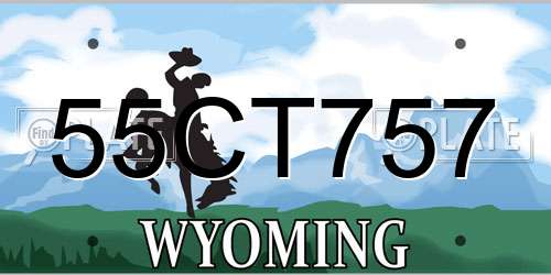 55CT757 Wyoming License Plate