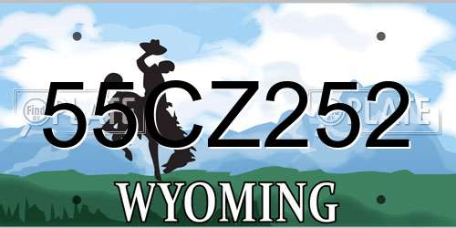 55CZ252 Wyoming License Plate