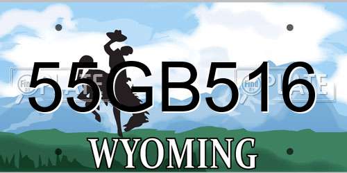 55GB516 Wyoming License Plate