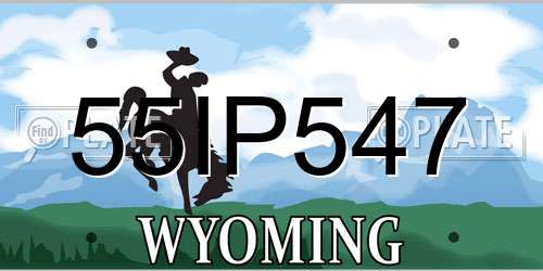 55IP547 Wyoming License Plate