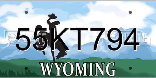 55KT794 Wyoming License Plate