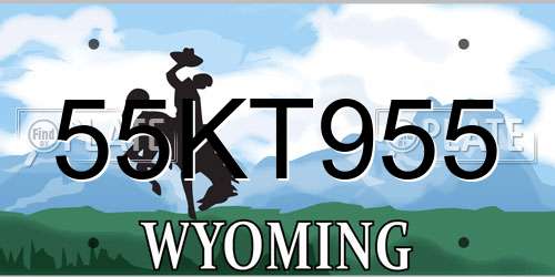 55KT955 Wyoming License Plate