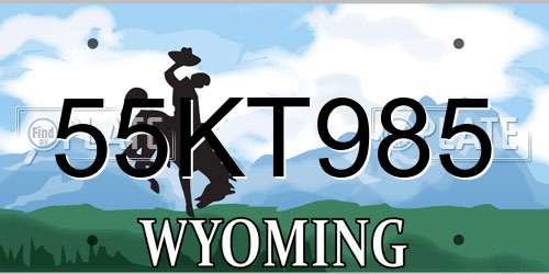 55KT985 Wyoming License Plate