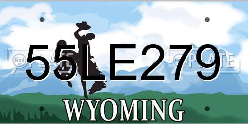 55LE279 Wyoming License Plate