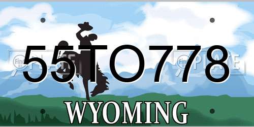 55TO778 Wyoming License Plate