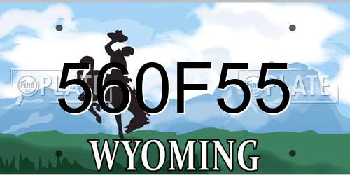 560F55 Wyoming License Plate