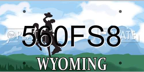 560FS8 Wyoming License Plate