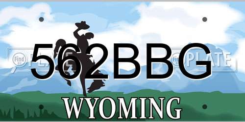 562BBG Wyoming License Plate