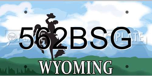 562BSG Wyoming License Plate