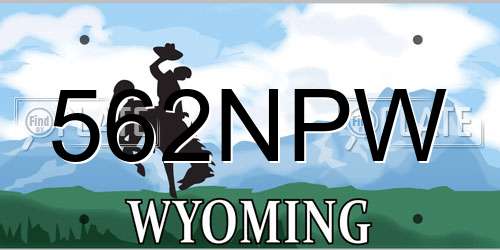 562NPW Wyoming License Plate