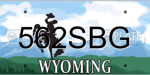 562SBG Wyoming License Plate