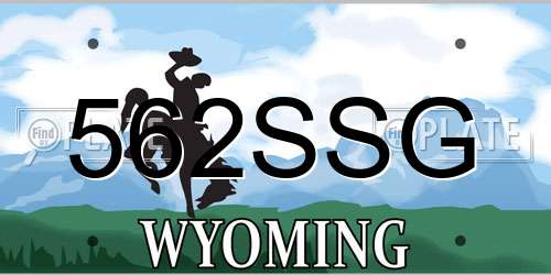 562SSG Wyoming License Plate