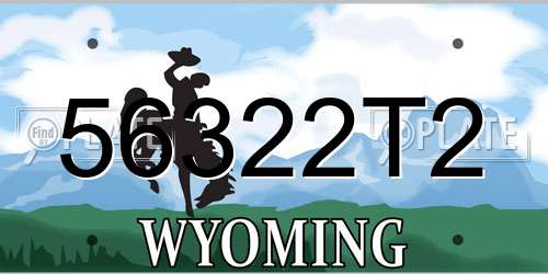 56322T2 Wyoming License Plate