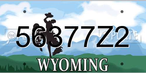 56377Z2 Wyoming License Plate