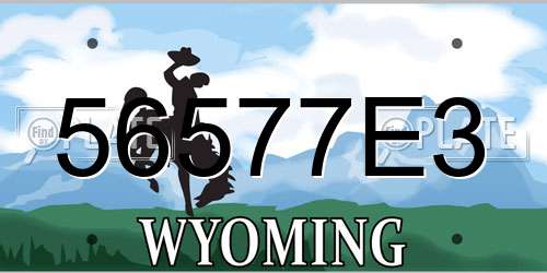 56577E3 Wyoming License Plate