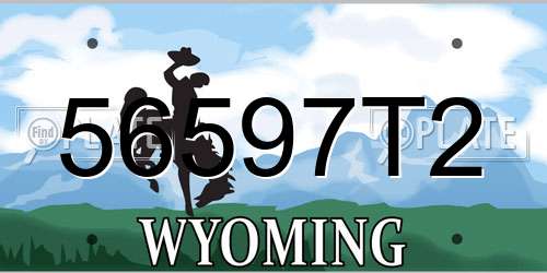 56597T2 Wyoming License Plate
