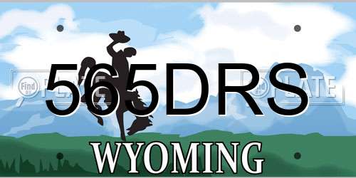 565DRS Wyoming License Plate