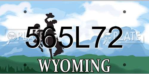 565L72 Wyoming License Plate