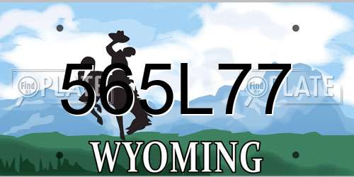 565L77 Wyoming License Plate