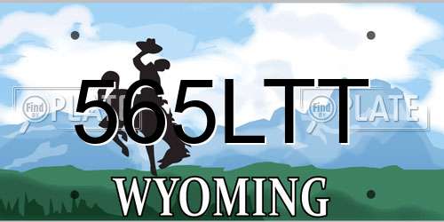 565LTT Wyoming License Plate
