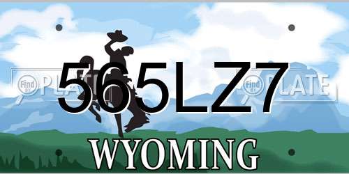 565LZ7 Wyoming License Plate