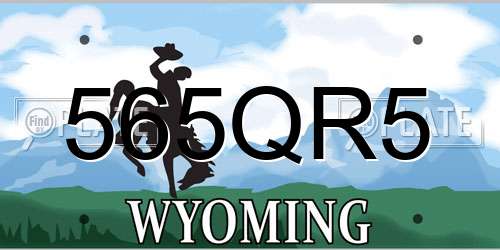 565QR5 Wyoming License Plate