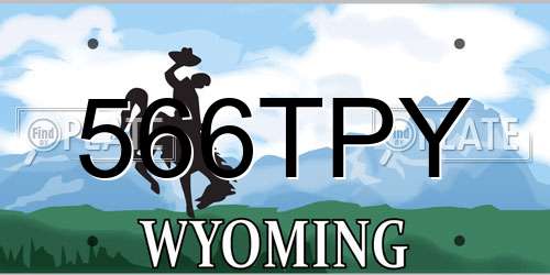 566TPY Wyoming License Plate