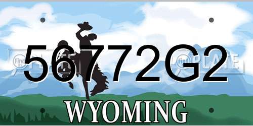 56772G2 Wyoming License Plate