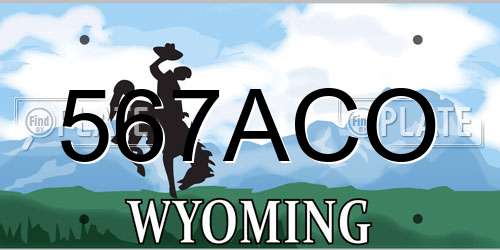 567ACO Wyoming License Plate