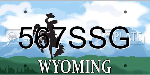 567SSG Wyoming License Plate