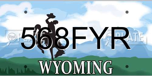 568FYR Wyoming License Plate