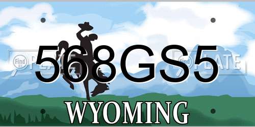 568GS5 Wyoming License Plate