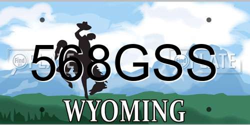 568GSS Wyoming License Plate